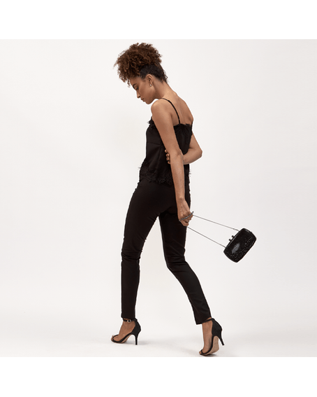 Blusa Alça Renda Preta