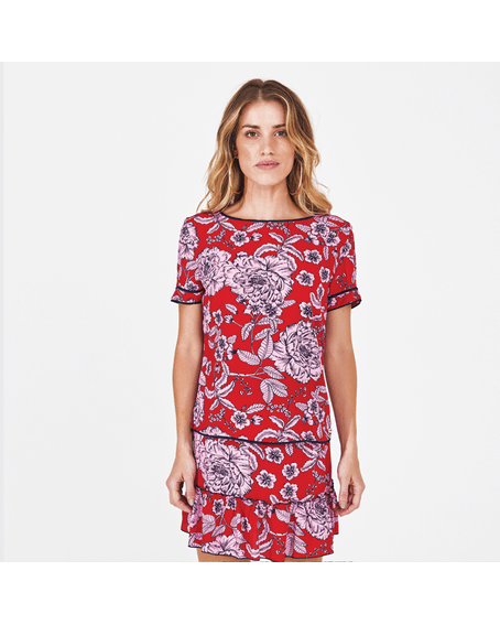 Saia Curta Elástico Estampado Bali