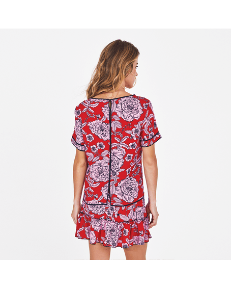 Saia Curta Elástico Estampado Bali
