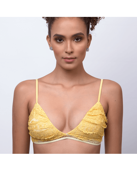 Top Soutien Renda Amarelo