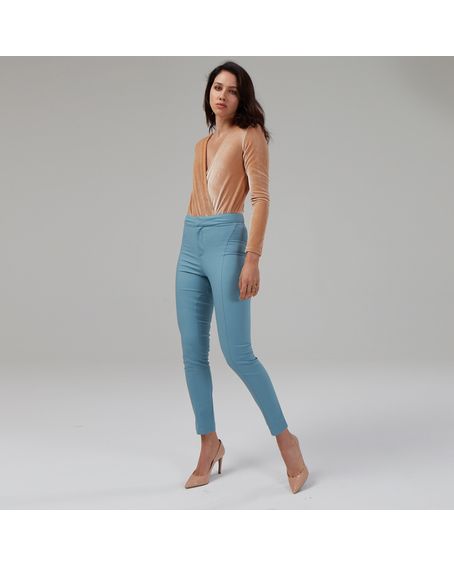 Body Manga Longa Transpasse Bege