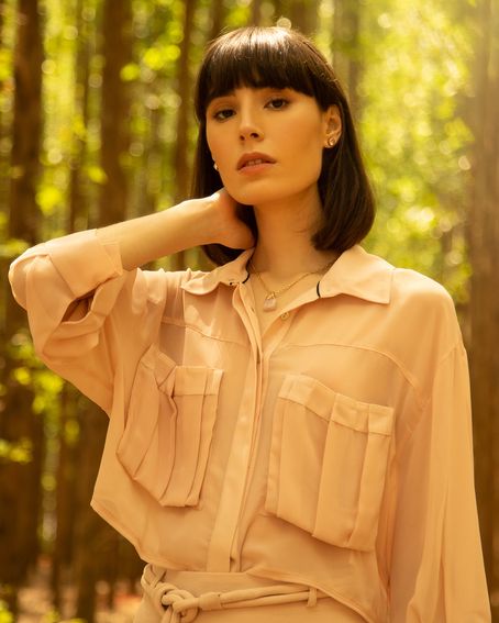 Camisa Chiffon Nude