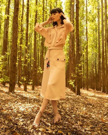 Camisa Chiffon Nude