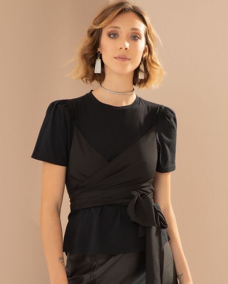Blusa Amarração Preta