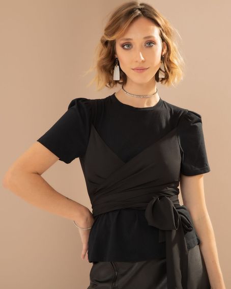Blusa Amarração Preta