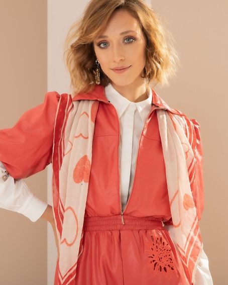 Lenço Coração Rosa