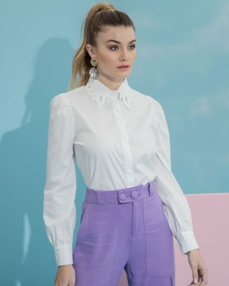 Camisa Gola Rechilieu Off White