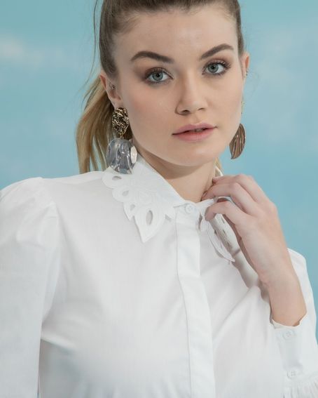 Camisa Gola Rechilieu Off White