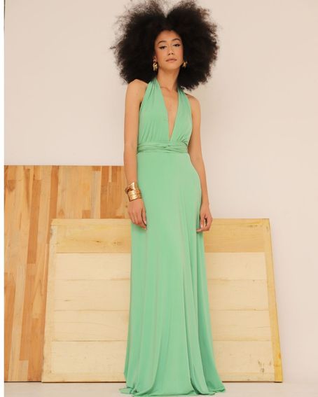 Vestido Longo Frente Única Mint