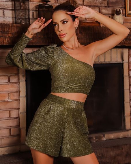 Short Lurex Verde