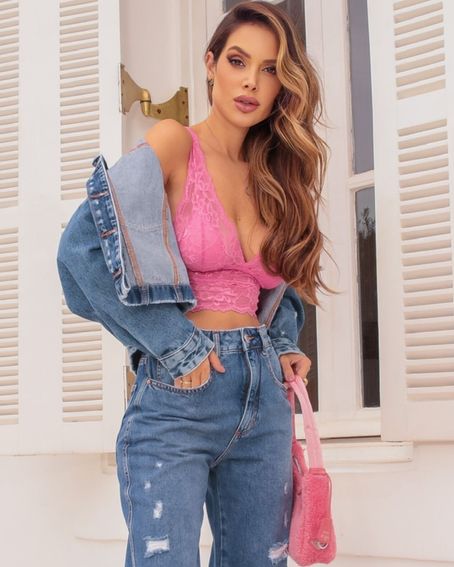 Top Renda Pink