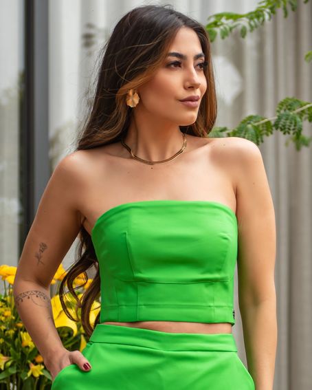 Cropped Tomara que Caia Verde