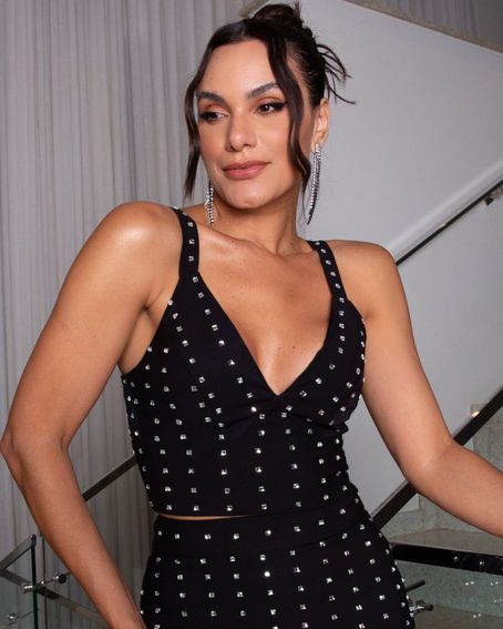 Cropped Cristais Preto