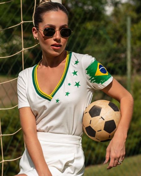 T-Shirt Retilínea Brasil Off White