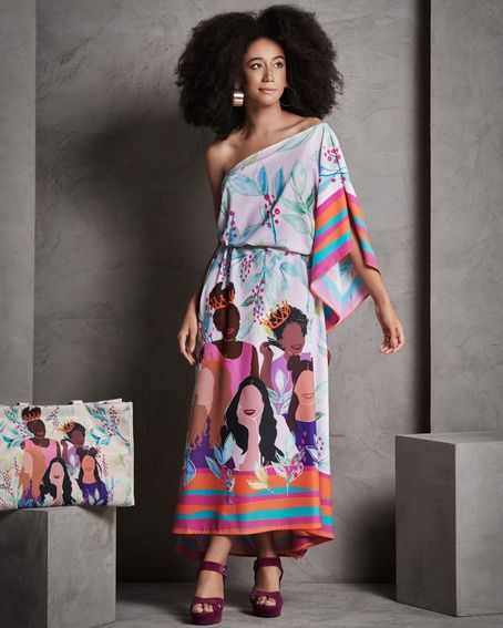 Vestido Ombro Só Estampado