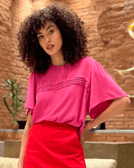 Blusa Pregas Pink