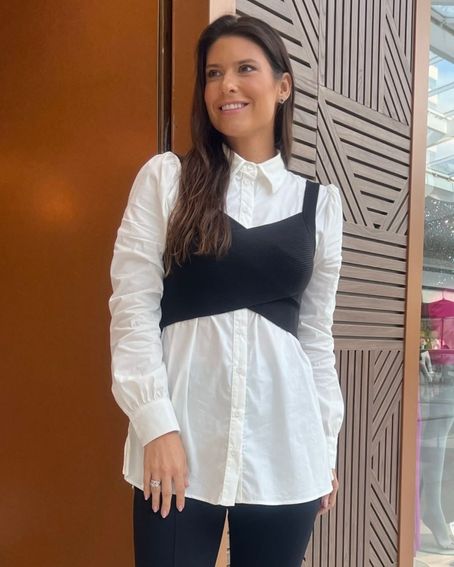 Top Tricot Cruzado Preto