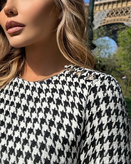 Cropped Tweed Preto