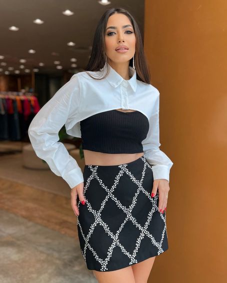 Camisa Super Cropped Off White