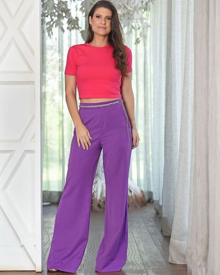 T-Shirt Malha Cropped Pink