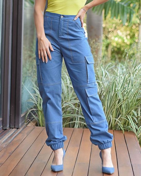 Calça Denim Jogger