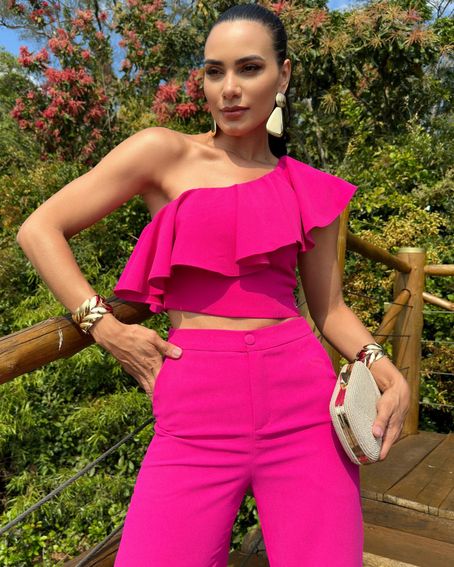 Blusa Crepe Satin Rosa