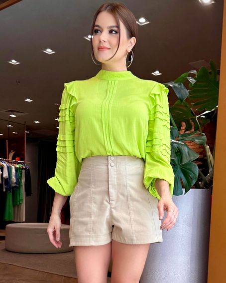 Blusa Romantic Pregas Lima