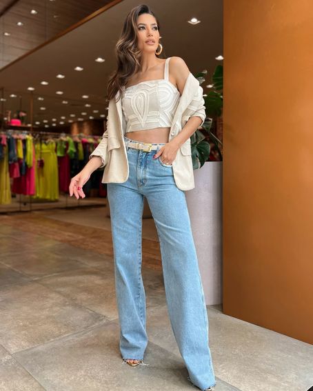 Calça Jeans Wide Leg