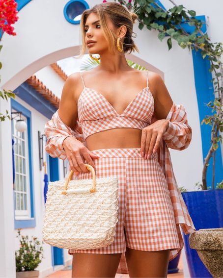 Top Linho Vichy Xadrez