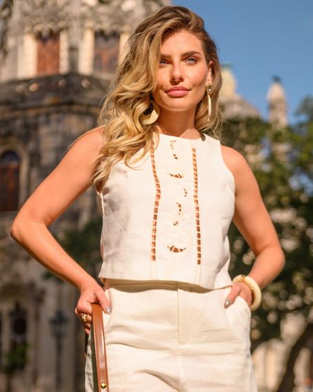 Blusa Frente Rechilieu Off White