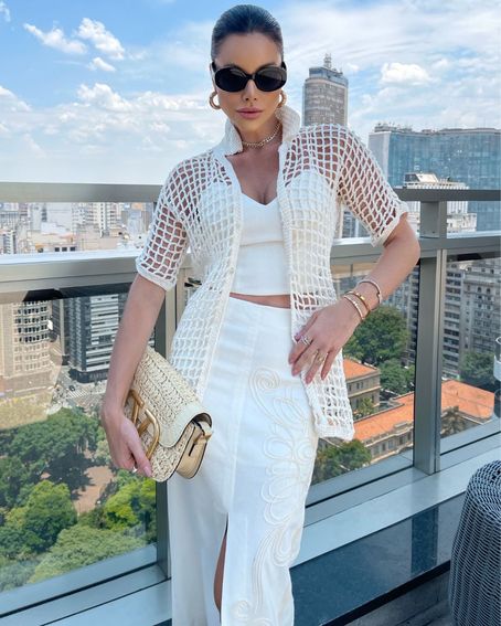 Camisa Crochê Off White