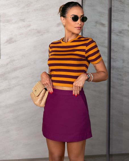 Short-Saia Camila Roxo