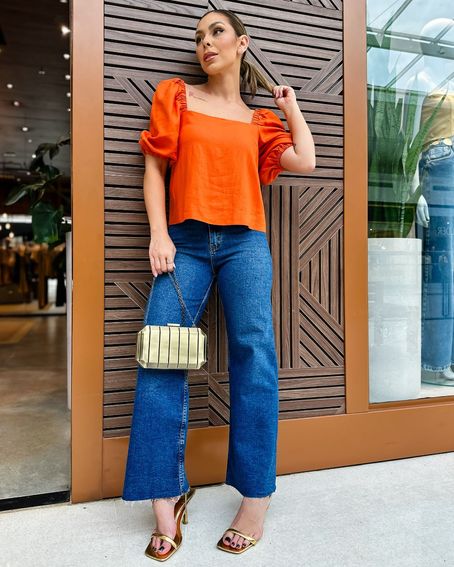 Calça Wide Leg Jeans