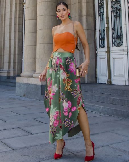 Saia Floral Green