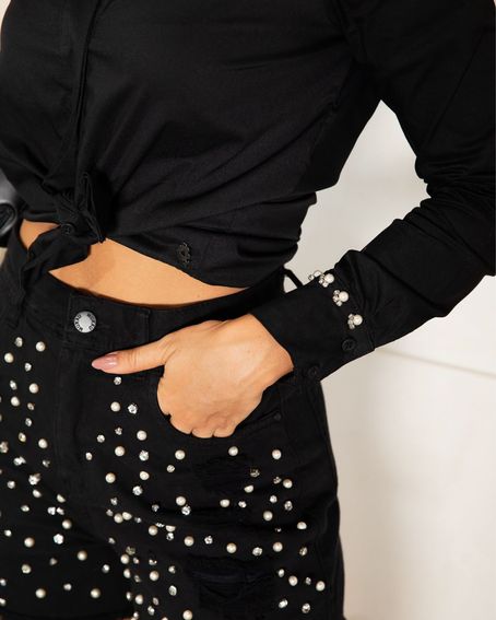 Short Sarja Puido Preto