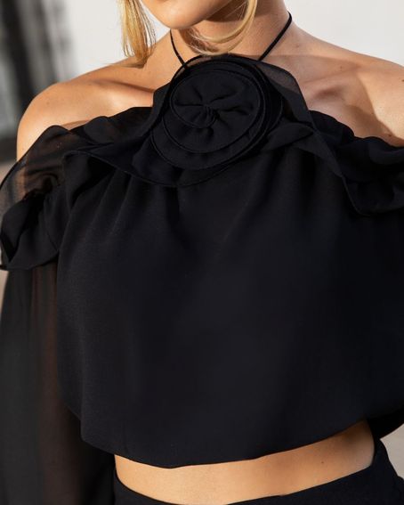 Blusa GGT Flower Preta