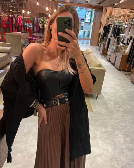 Xale Tricot Trança Preto