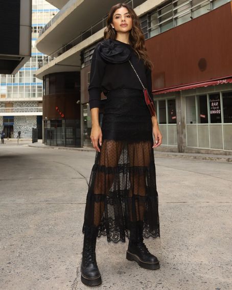Saia Rendas Black Preta