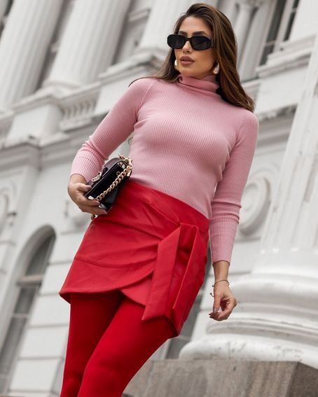 Blusa Tricot Rolê Basic Rosa