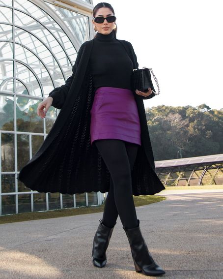 Cardigan Tricot Waves Preto