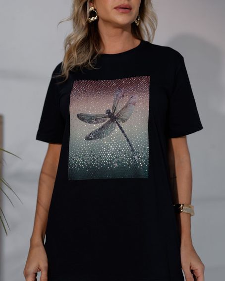 Maxi Tee Degradê Dragonfly Preta