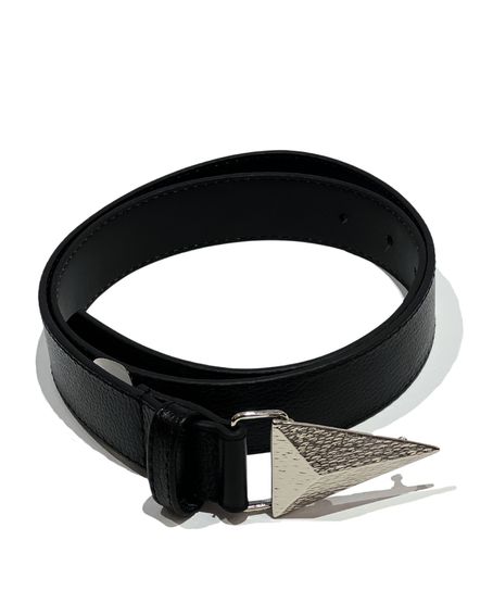 Cinto Couro Fivela Triângular Preto