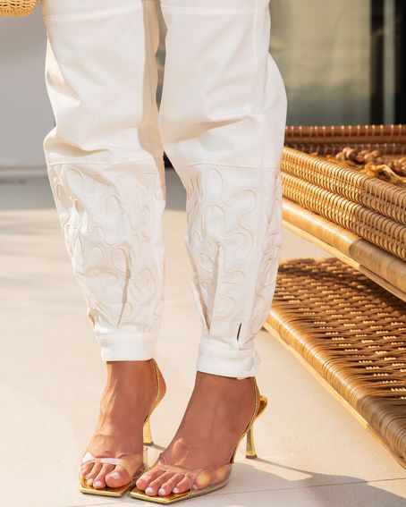 Calça Sarja Arabesco Off White