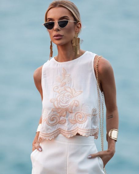 Top Arabesco Off White