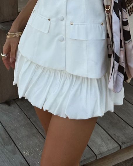 Short-Saia Balonê Pala Off White