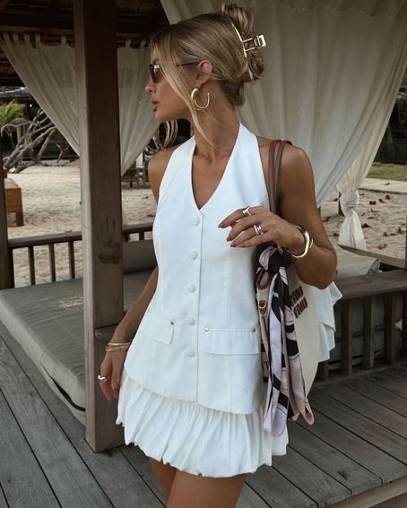 Short-Saia Balonê Pala Off White