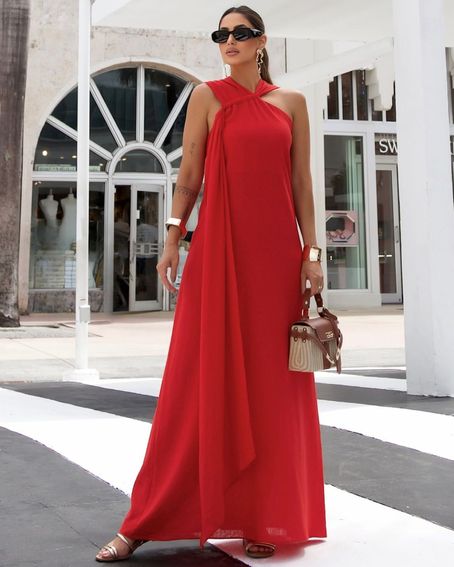 Vestido Linen Red