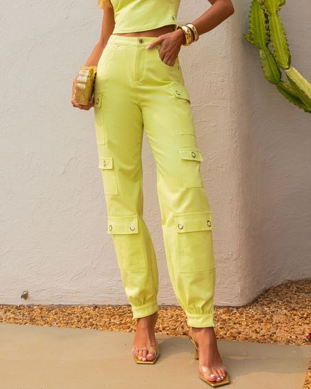 Calça Cargo Lima Flúor