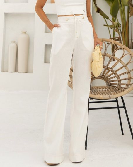 Calça Cordão Arabesco Off White