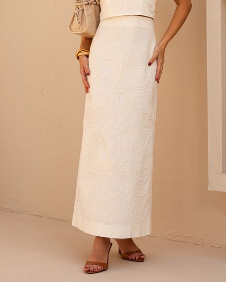 Saia Midi Sarja Cordone Off White